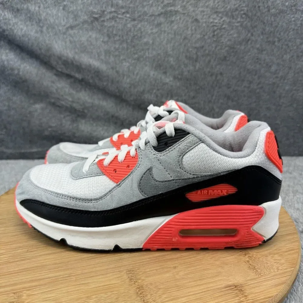 Nike Air Max 90 Shoes Boys Size 6.5Y White Gray Black Casual Sneakers DC8334-100